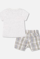 Deux Par Deux Light Grey Shirt/Short Set