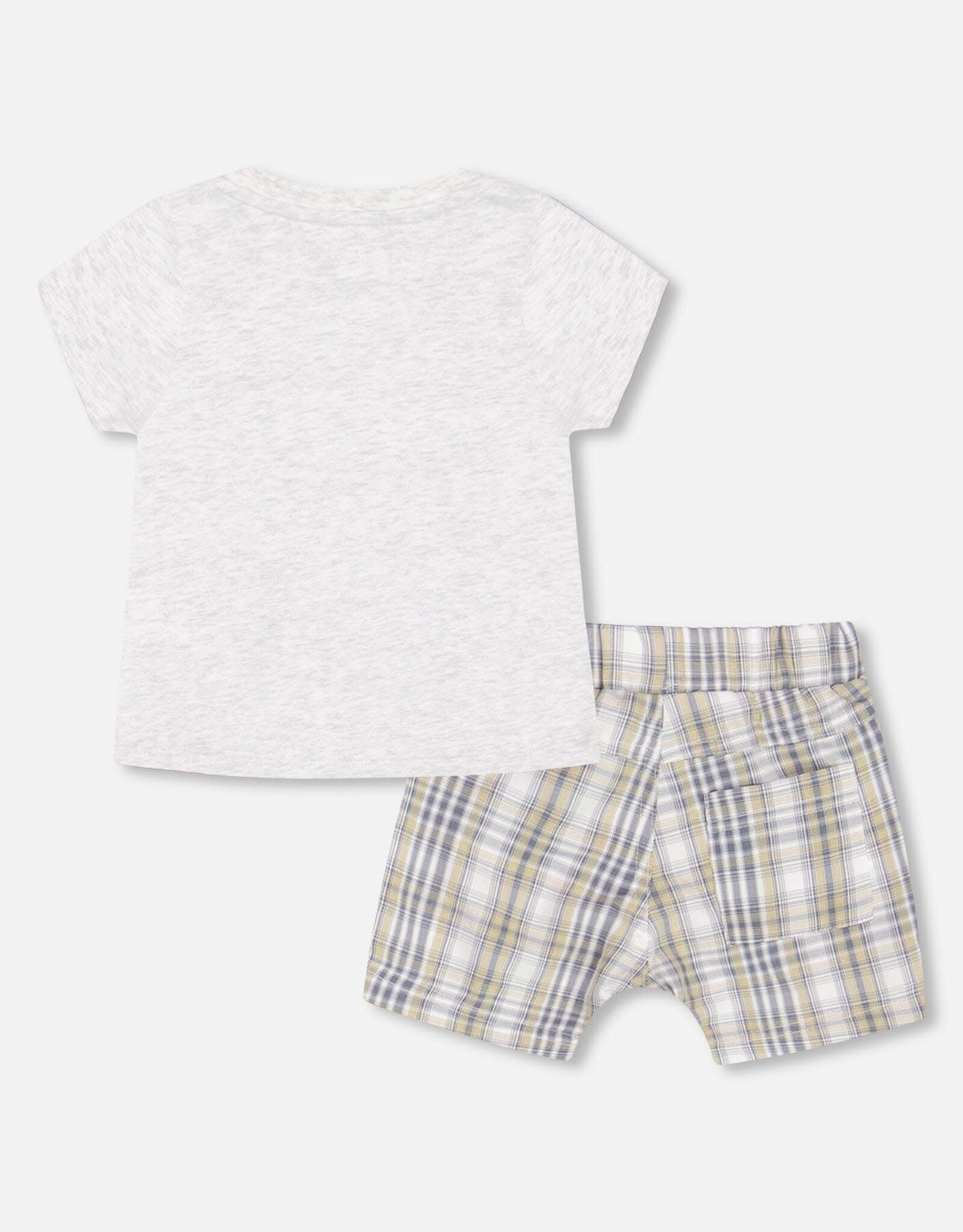 Deux Par Deux Light Grey Shirt/Short Set
