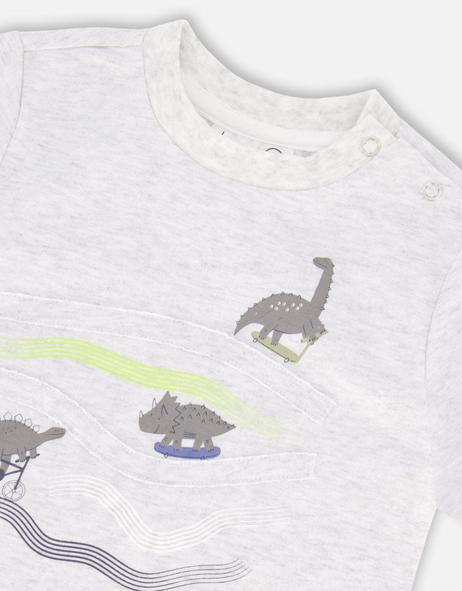 Deux Par Deux Light Grey Shirt/Short Set