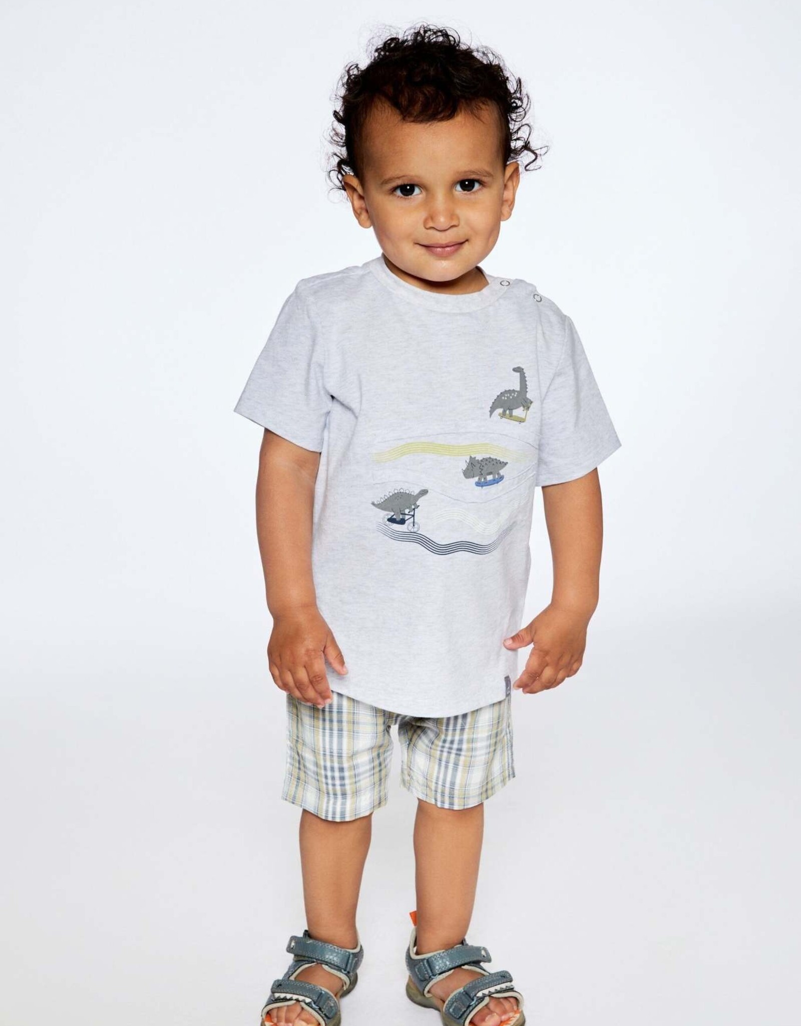 Deux Par Deux Light Grey Shirt/Short Set