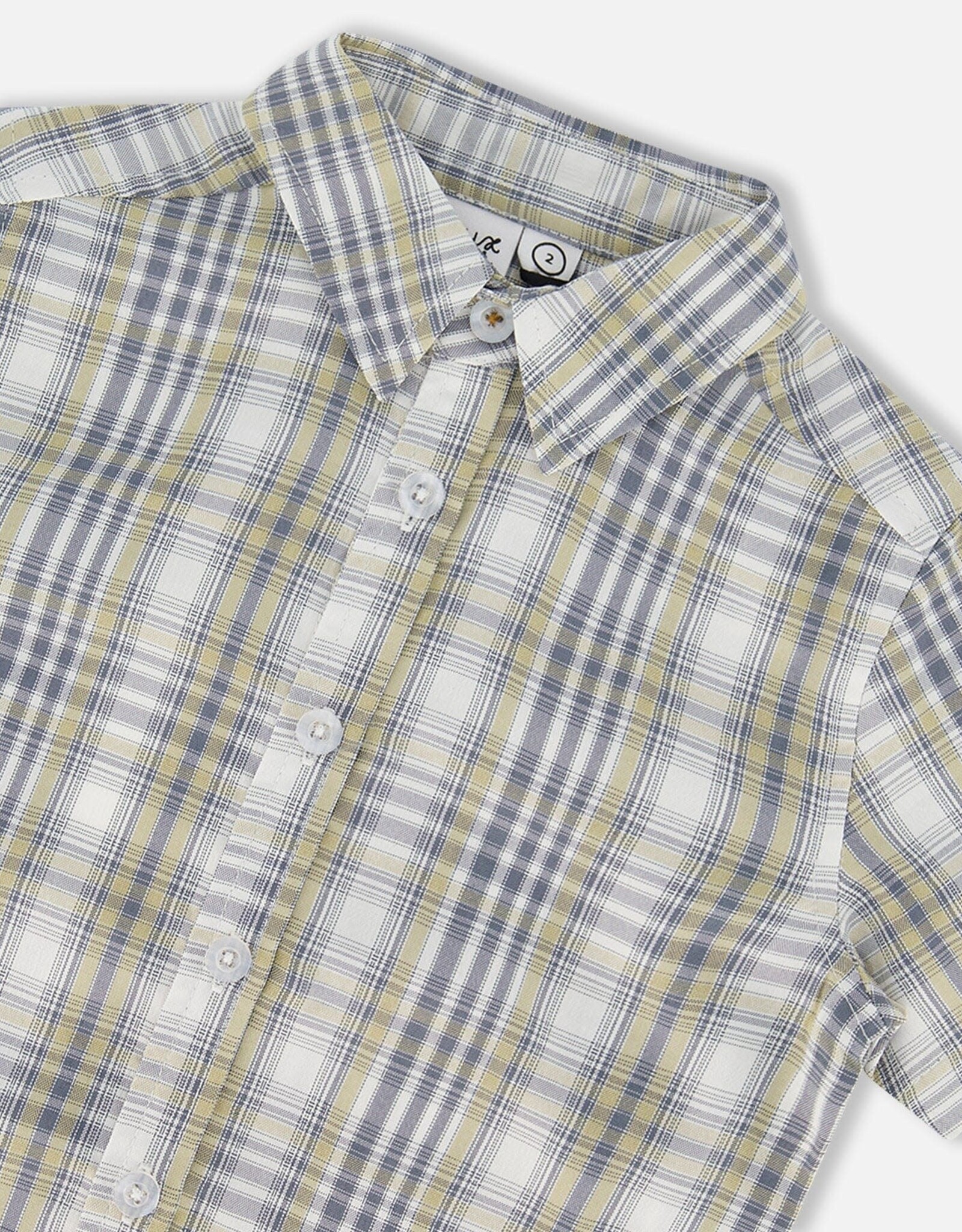 Deux Par Deux Plaided Blue-Green Shirt