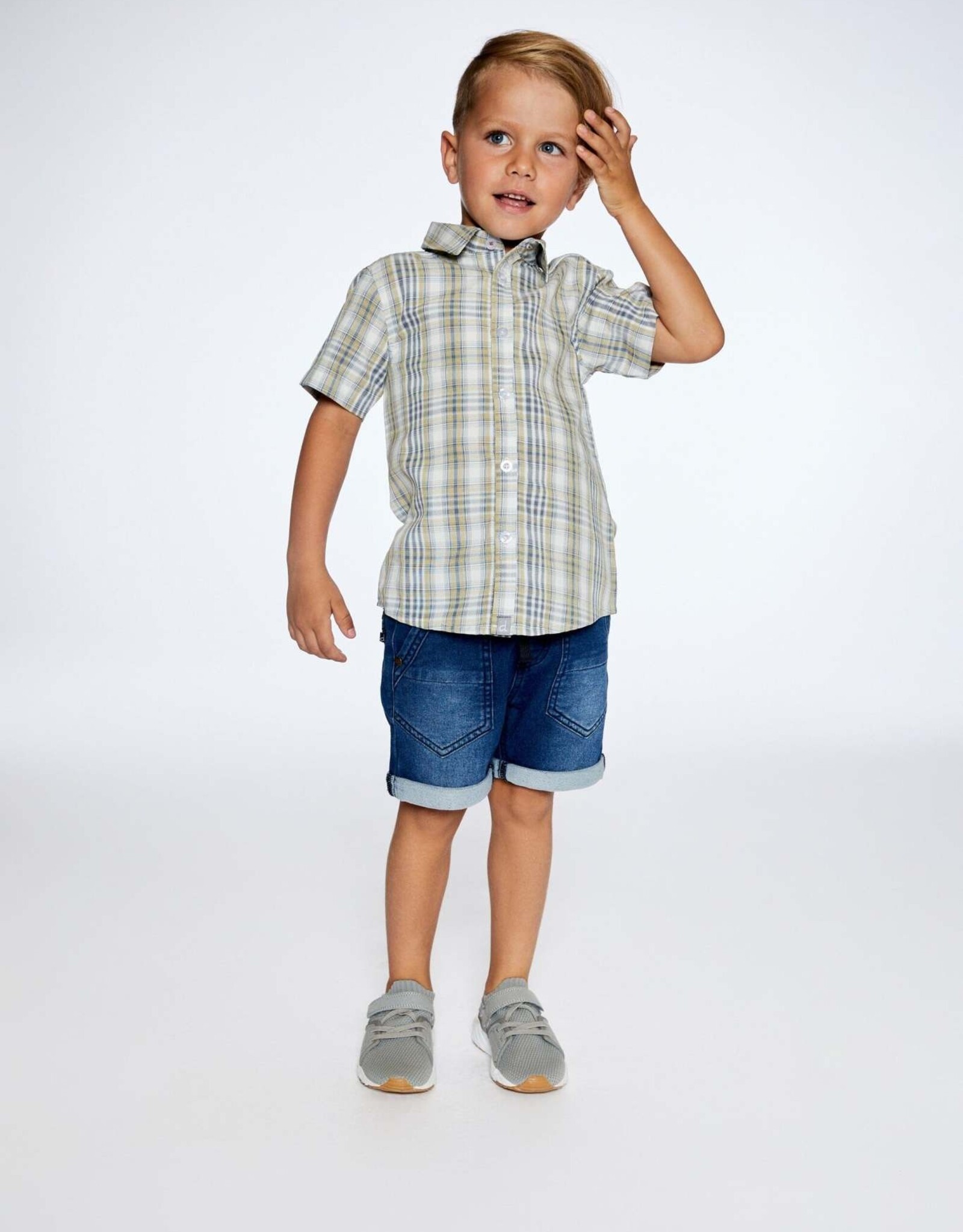 Deux Par Deux Plaided Blue-Green Shirt