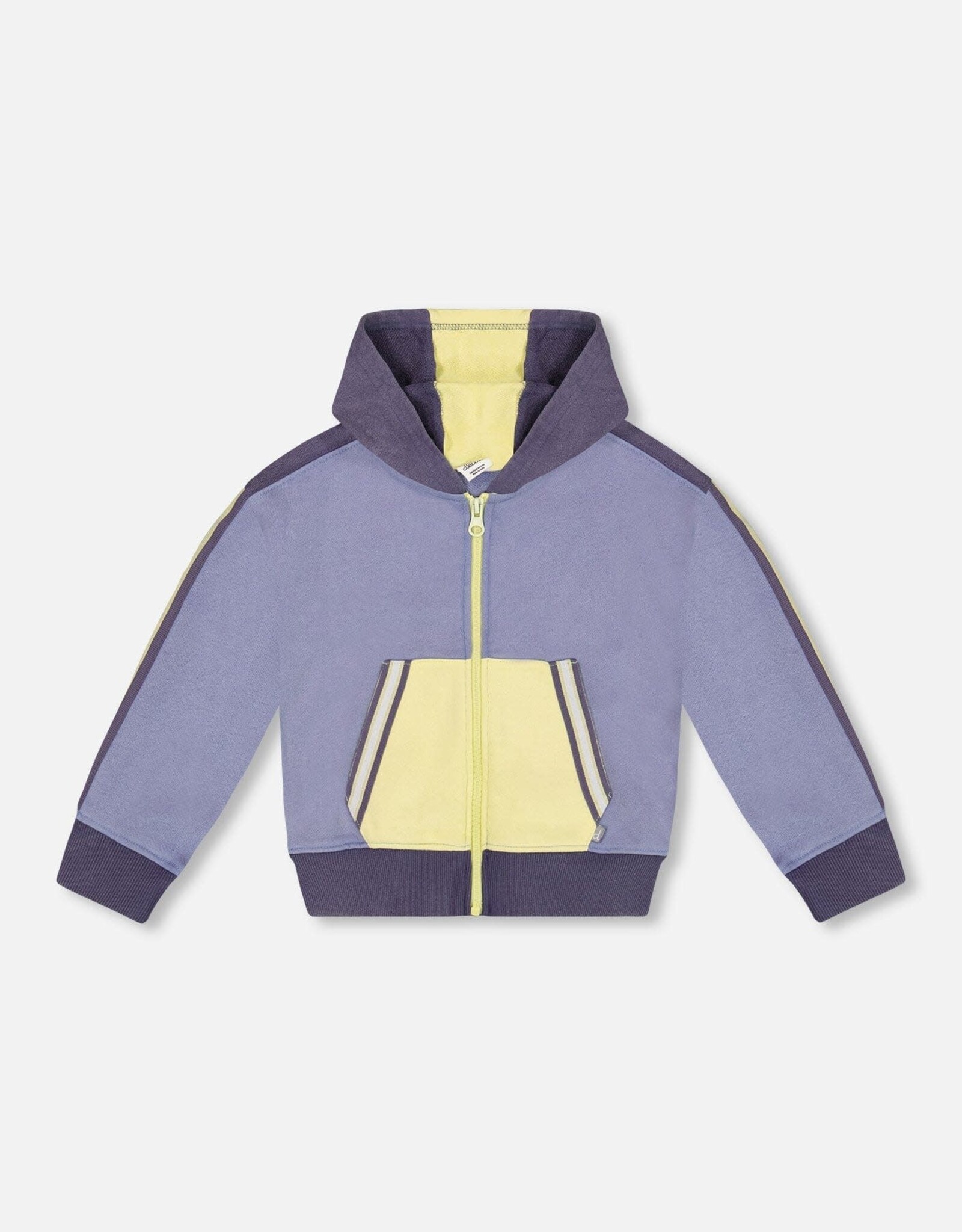 Deux Par Deux Stonewash Hooded Zip Up