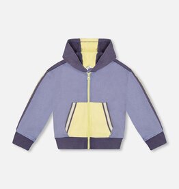 Deux Par Deux Stonewash Hooded Zip Up