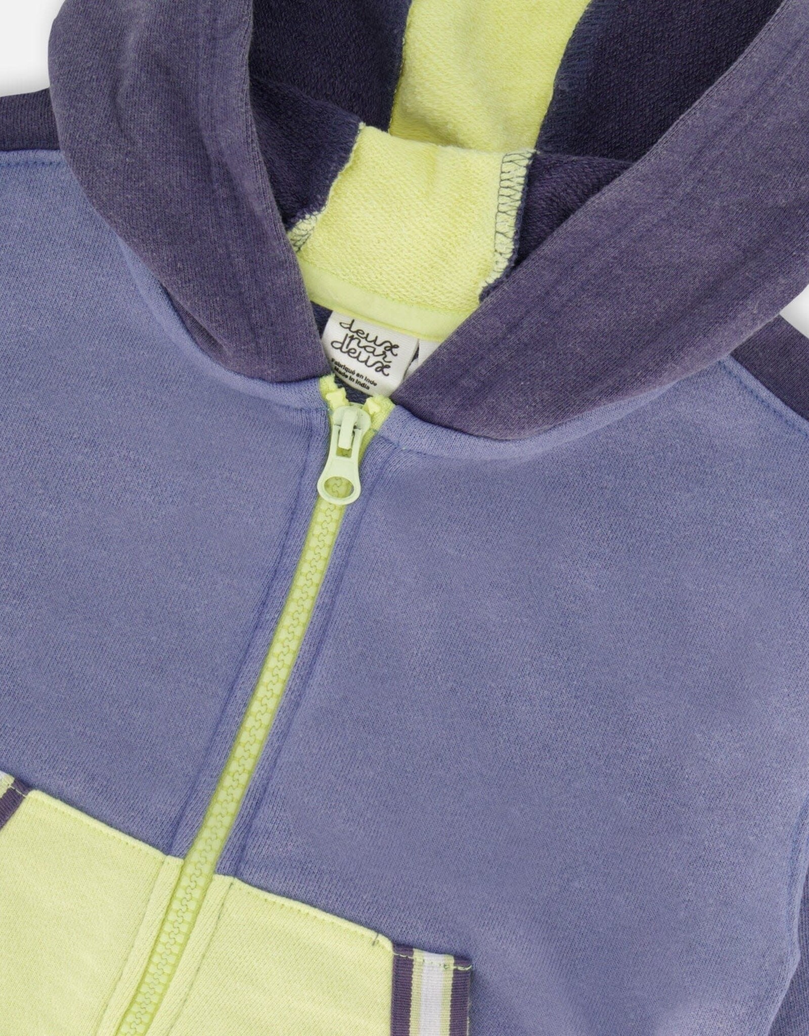 Deux Par Deux Stonewash Hooded Zip Up