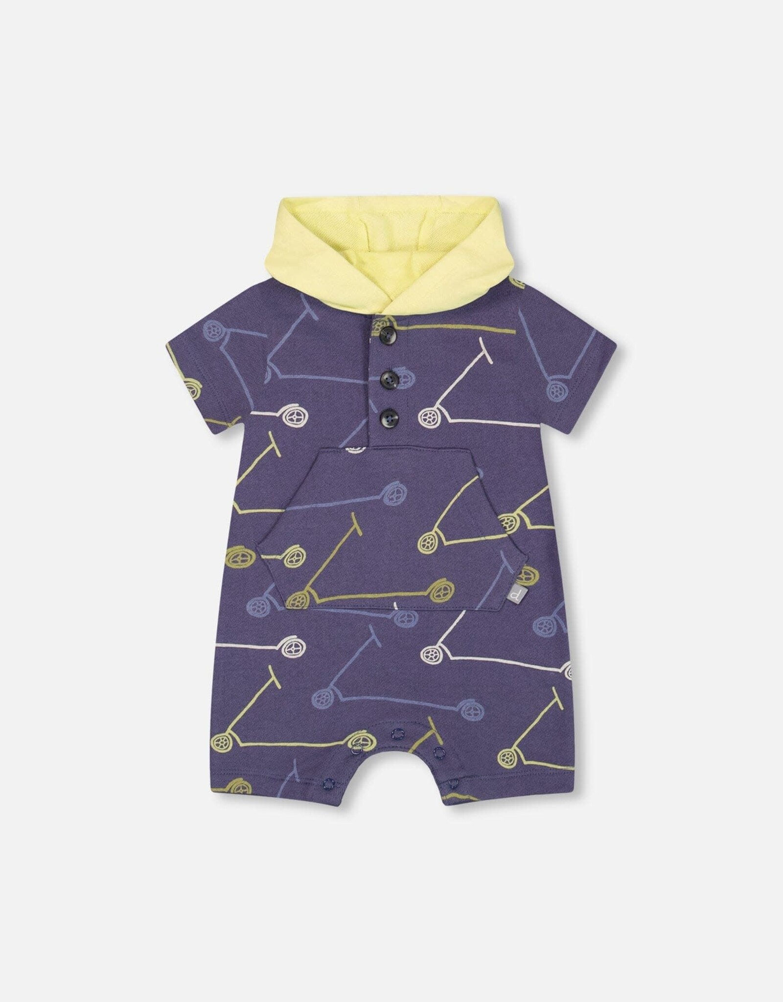 Deux Par Deux Scooters Hooded Romper