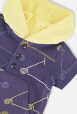 Deux Par Deux Scooters Hooded Romper