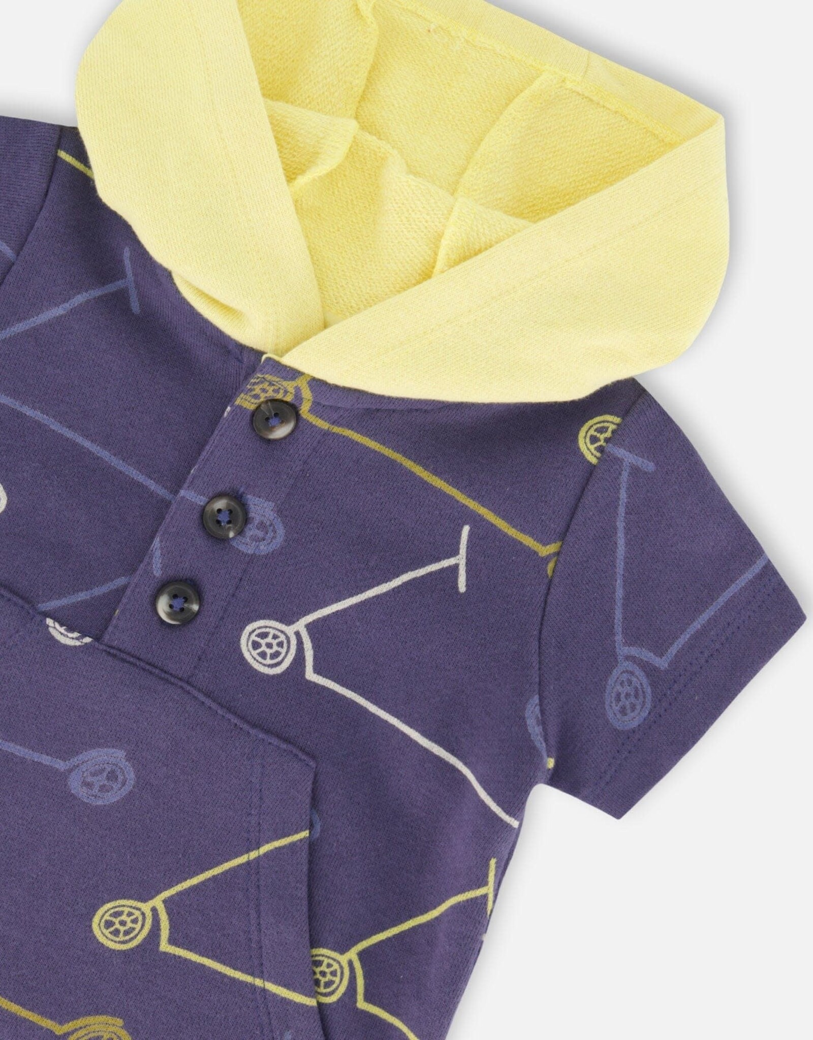 Deux Par Deux Scooters Hooded Romper
