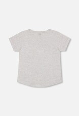 Deux Par Deux Light Grey Dino Print T-Shirt