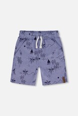 Deux Par Deux Printed Beach Chambray Short
