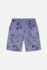 Deux Par Deux Printed Beach Chambray Short