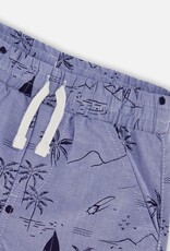 Deux Par Deux Printed Beach Chambray Short