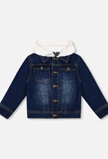 Deux Par Deux Navy Denim Jacket w/Removable Hood