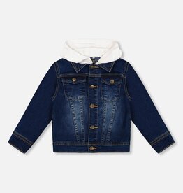 Deux Par Deux Navy Denim Jacket w/Removable Hood