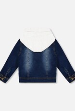 Deux Par Deux Navy Denim Jacket w/Removable Hood