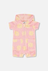 Deux Par Deux Candy Pink Hooded Romper