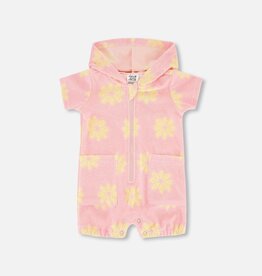 Deux Par Deux Candy Pink Hooded Romper