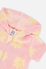 Deux Par Deux Candy Pink Hooded Romper