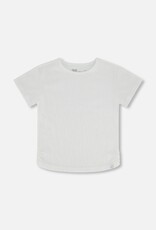 Deux Par Deux Off White Crinkle Top