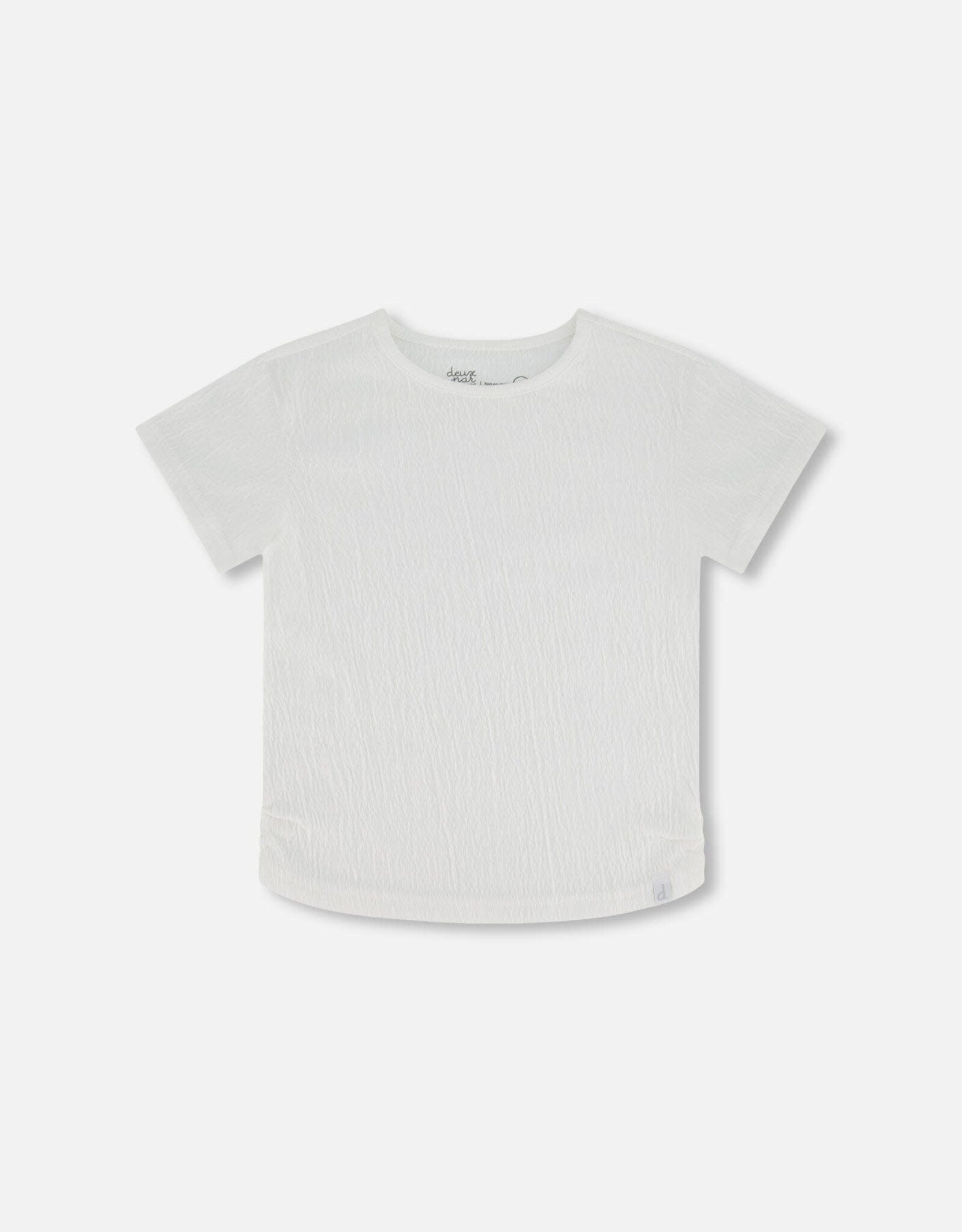 Deux Par Deux Off White Crinkle Top
