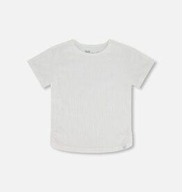 Deux Par Deux Off White Crinkle Top