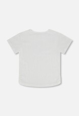 Deux Par Deux Off White Crinkle Top