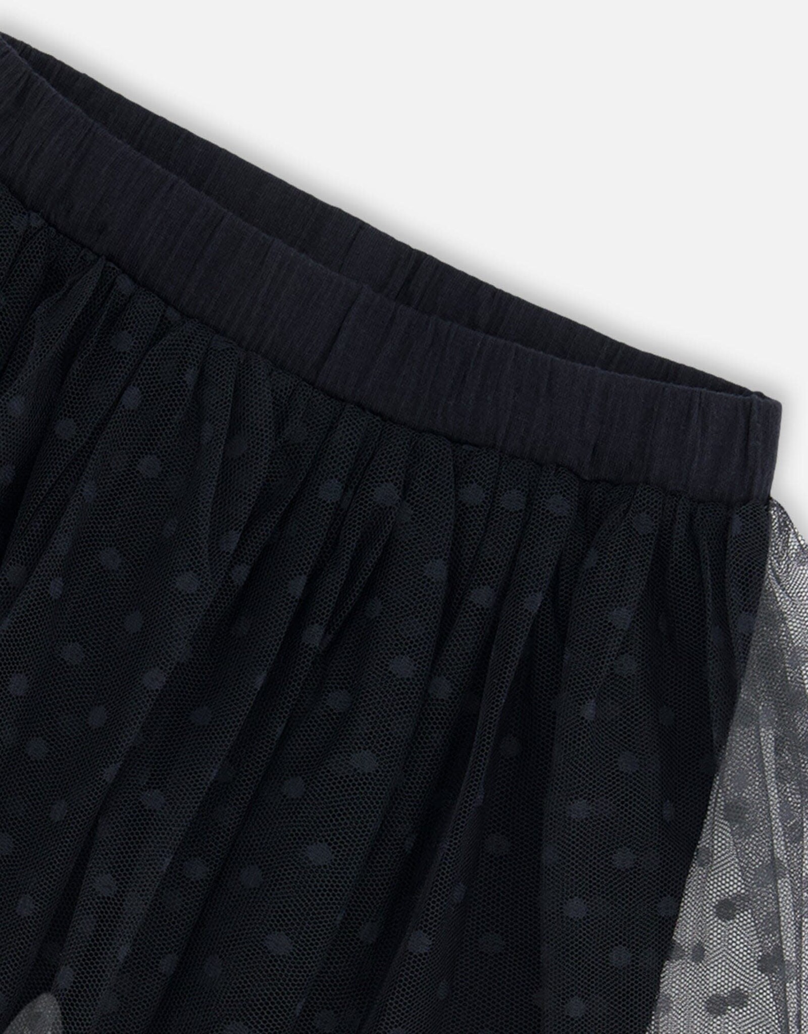 Deux Par Deux Anthricite Biker Mesh Skirt