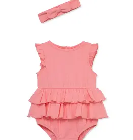 Little Me Simply Organic Knit Bubble and Headband Set