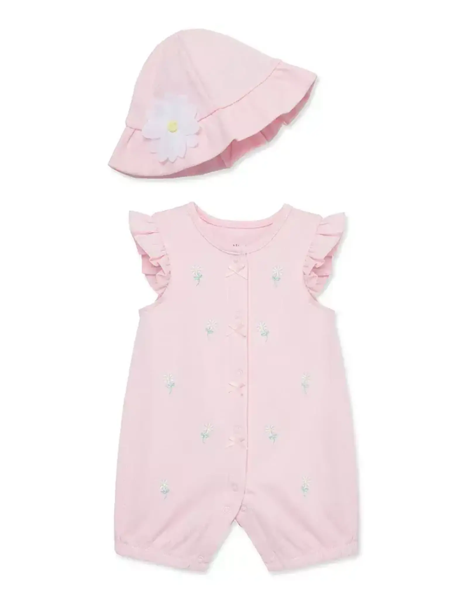 Little Me Daisy Love Romper and Hat