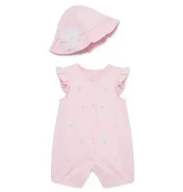 Little Me Daisy Love Romper and Hat