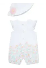 Little Me White Daisy Love Romper and Hat