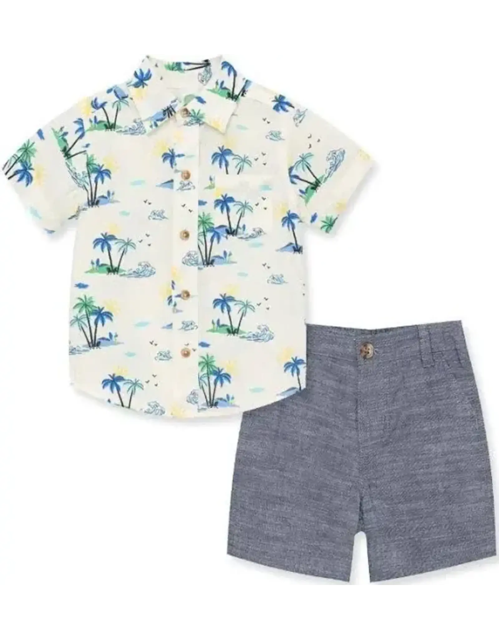 Little Me Tropical Woven Shorts Set