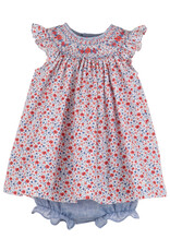 Casero RWB Floral Smocked Bishop Dress