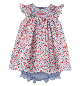 Casero RWB Floral Smocked Bishop Dress