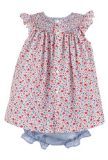 Casero RWB Floral Smocked Bishop Dress