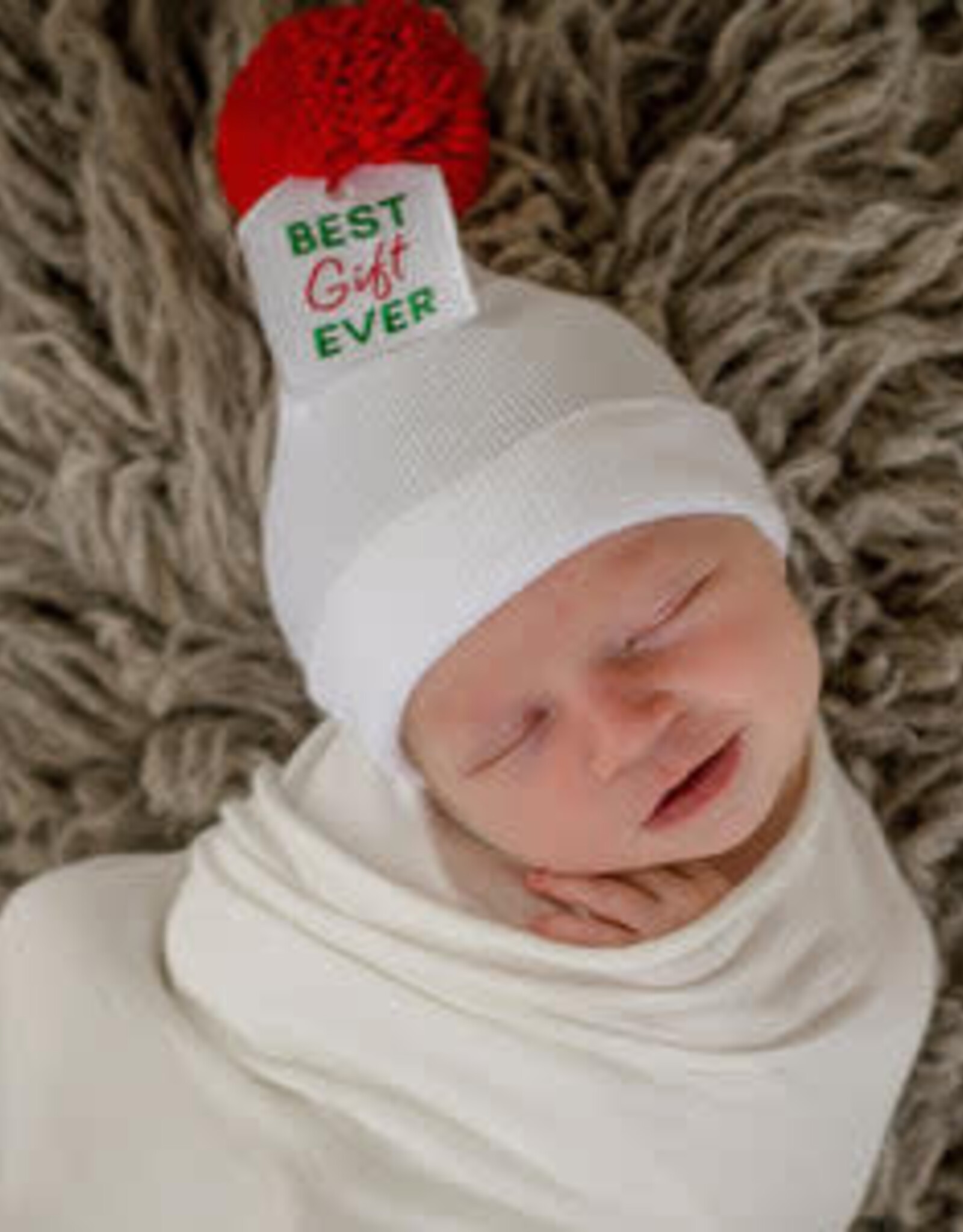 ilybean Nursery Beanie - White Best Gift Ever
