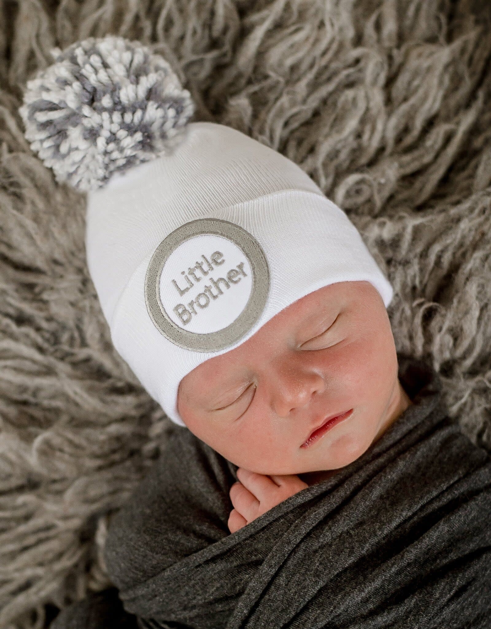 ilybean Grey/White Little Brother Mixed Pom