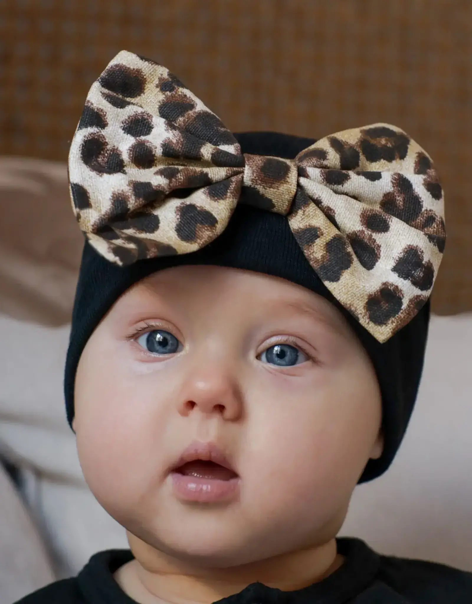 ilybean Nursery Beanie - Leopard Print on Black Beanie