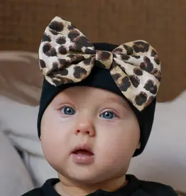 ilybean Nursery Beanie - Leopard Print on Black Beanie
