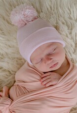 ilybean Nursery Beanie -  Soft Pink Beanie Mixed Pom