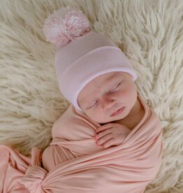 ilybean Nursery Beanie -  Soft Pink Beanie Mixed Pom