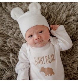 ilybean White Baby Bear Nursery Beanie and Onesie Set