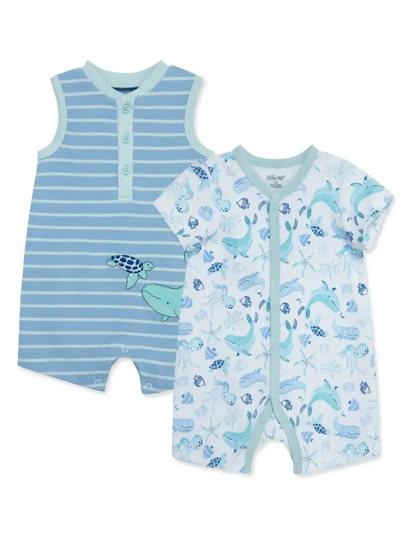 Little Me Sea Friends 2pk Rompers