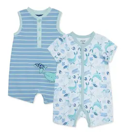 Little Me Sea Friends 2pk Rompers