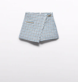 Abel & Lula Cerulean Houndstooth Pant Skirt