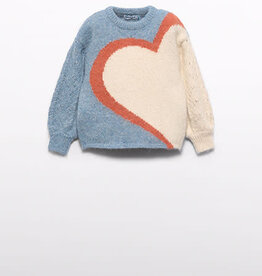 Abel & Lula Cerulean Heart Sweater