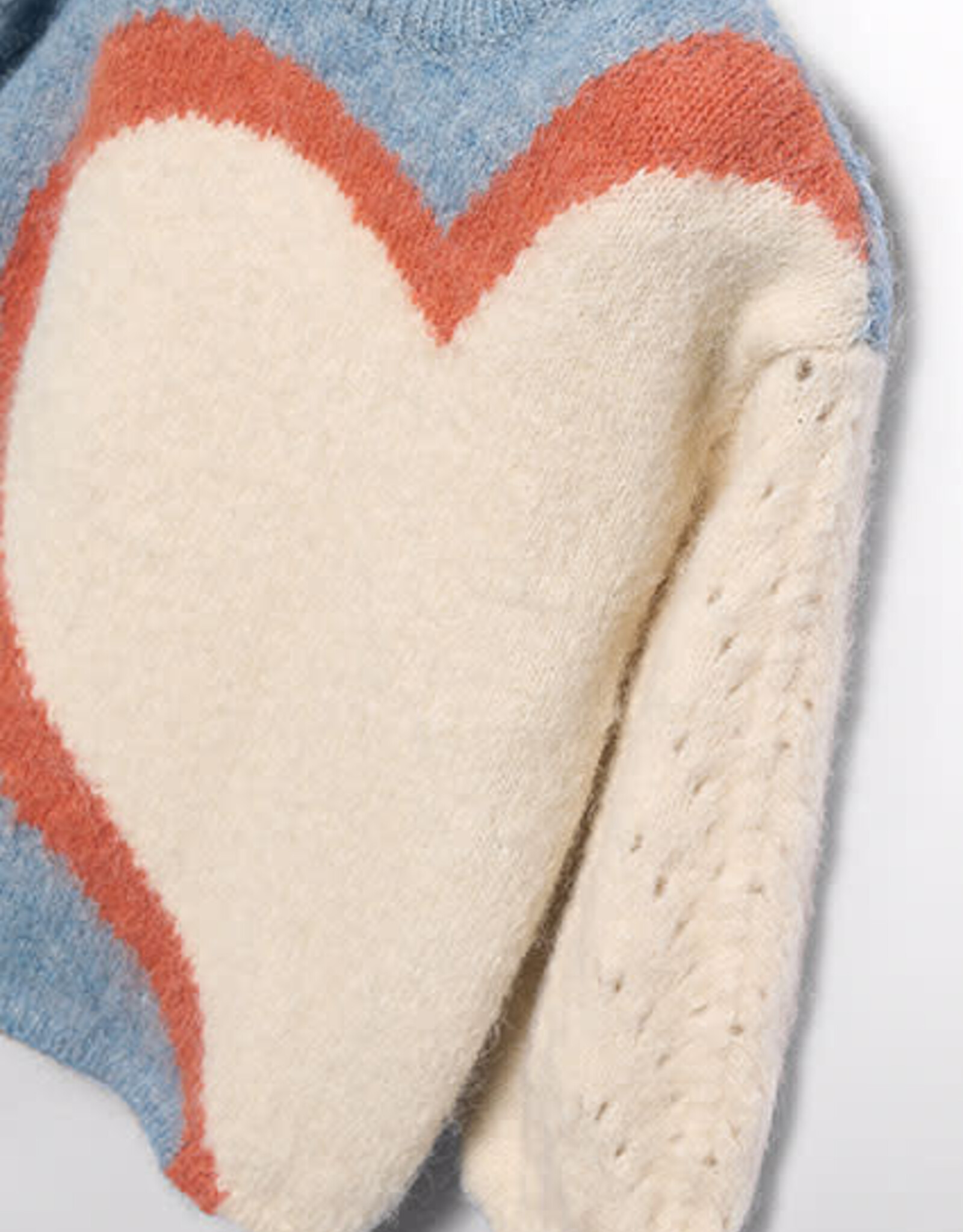 Abel & Lula Cerulean Heart Sweater