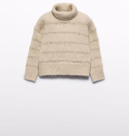 Abel & Lula Wheat Sequen Striped Sweater