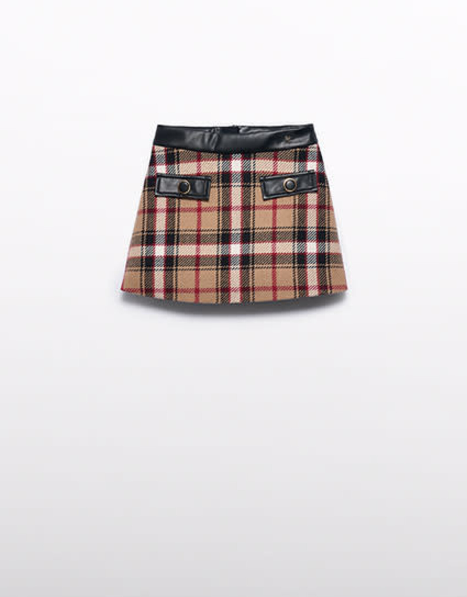 Abel & Lula Camel Checked Skirt