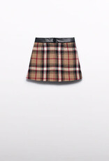 Abel & Lula Camel Checked Skirt